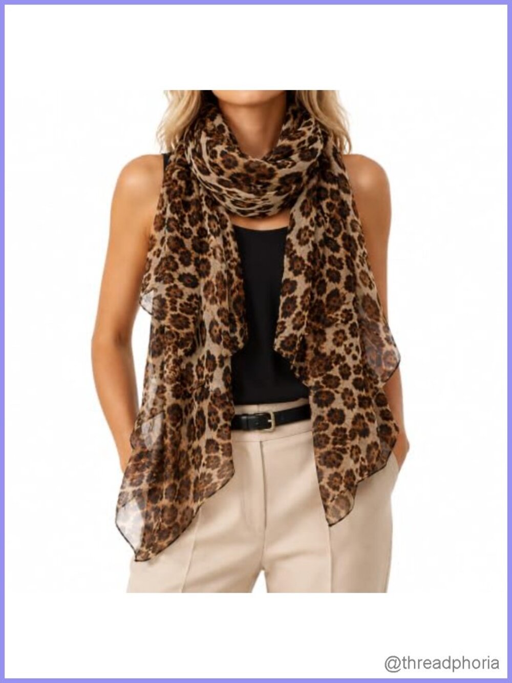 Leopard Print Scarf Lightweight Cheetah Shawl Wrap Women